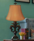 Natural Linen Spider Lampshade For Table Lamp And Floor Lamps 8x14x9 Inch Hand Crafted Alucset Fabric Shade Brown Harp Mount