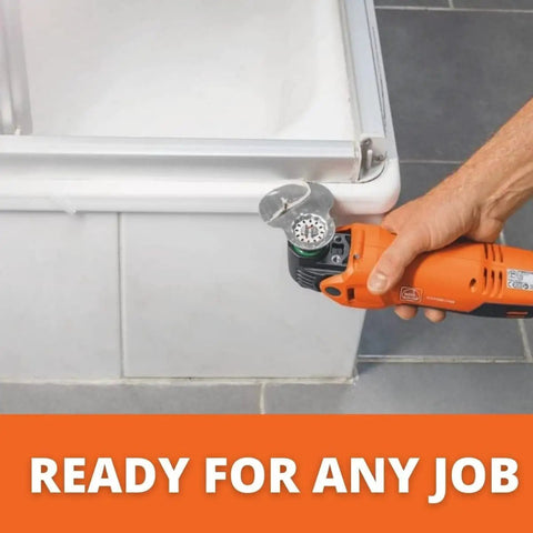 Starlock Cutter Blade Pro Grade For Precision Silicone And Soft Glazing Cuts Mushroom Shape in use on tub edge