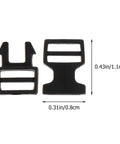 Mini 6mm Plastic Snap Buckles For Doll Bags And Webbing, Quick Release Fasteners, 0.24 Inch Inner Diameter, front view.