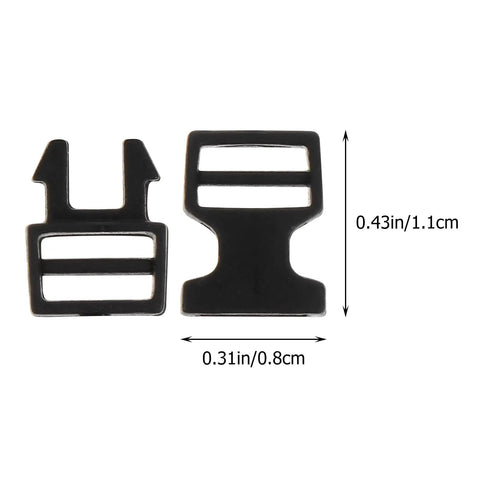 Mini 6mm Plastic Snap Buckles For Doll Bags And Webbing, Quick Release Fasteners, 0.24 Inch Inner Diameter, front view.