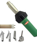 Heavy Duty 110V 1600W Hot Air Weld Gun for PVC and PP Plastics, Adjustable 0-650C, with nozzles and heating element