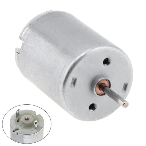 R280 DC Motor 6 To 24 Volt 19800 RPM High Speed Micro Motor for DIY Toys and Gadgets, shown with close-up of end view