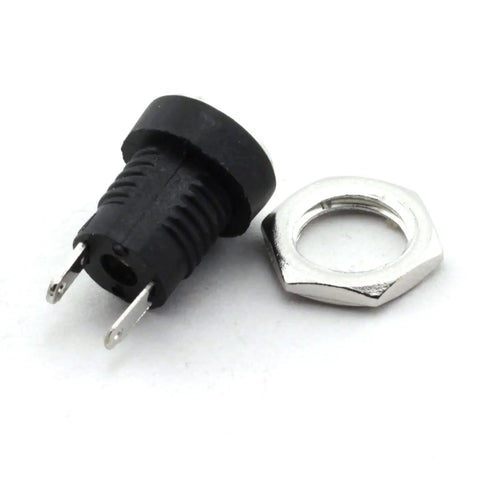 12 Pack 3.5Mm X 1.3Mm Two Pin Female DC Power Jack With Panel Mount Screw Nut Kit next to metal fixing nut