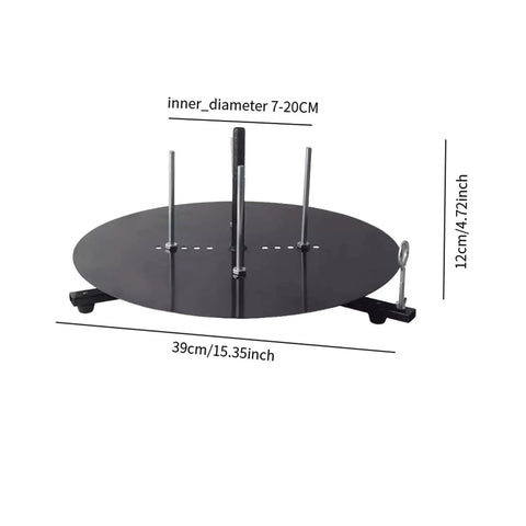 Straight Up Heavy Duty Wire Dispenser Rack And Portable Cable Management Tray featuring smooth rotating metal build and measured dimensions.