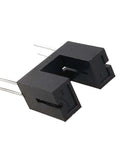 Close-up of ITR9608 F Photoelectric Switch Optical Interrupter Sensor DIP-4, ideal for DIY projects and prototyping.
