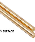 Close-up of smooth surface of Eight Pieces One Eighth Inch Brass Round Rods Lathe Bar Stock Set Eleven Point Eight Inch Long Solid Brass Rods