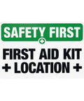 First Aid Kit Location Warning Sign 8x12 Metal Marker Plaque For Factory Construction Workshop Warehouse Garage Entry