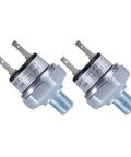 Heavy-Duty Universal Air Pressure Switch 70 100 PSI For 1/8-27 NPT Lines, pair of switches visible with connectors and pressure labels
