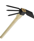 Ergonomic Wooden Handle Weeding Hoe And Hand Rake Tool For Weed Control In Your Garden, Lightweight Metal Cultivator For Soil Loosening