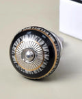 Premium Ceramic Drawer Knobs With Chic Floral Detailing For Kitchen Cabinetry And Dressers Offer Slick Matte Black Finishes and detailed design.
