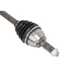 Heavy Duty Front Left Axle Shaft For Mazda 3 Sport And 5 Models Years 2006 Through 2015 Perfect Fit Replacement Part With Spline Input Shaft Connection Style And Painted Finish To Keep Your Ride Running Smoothly On The Road. front left CV axle shaft with boot, spline end, and spindle nut