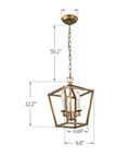 Three Light Openwork Lantern Pendant For Stairways Entries Kitchen Islands And Foyers In Nickel Finish Dimmable Compatible E12 Bulbs Not Included Shade 10X14 Inches Chain Length 51 Inches Modern Rustic Style hanging light with a geometric frame.