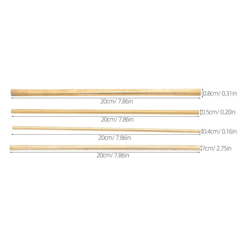 4 Piece Solid Brass Rod Kit For DIY Makers And Craft Projects polished round brass bars in varying diameters and 7.8 inch length