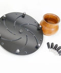 Self Centering 12 Inch Wood Lathe Chuck With 1 Inch 8 TPI Thread Direct Mount shown with wood bowl and accessories