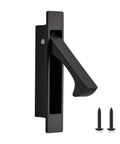Matte Black Flush Mount Pocket Door Pull Handle With Edge Pull For Sliding Doors Self Retracting Mechanism Fits Doors Up To 0.69 Inches Thick