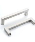 Champagne Oval Flat Cabinet Handles Set In Stainless Steel For Kitchen Cabinets And Dressers, 6-3/10 Inch Center