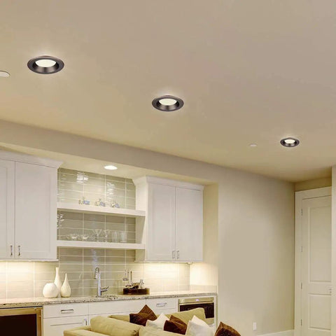 Bronze Trim Integrated LED Recessed Ceiling Light Five To Six Inch Retrofit Kit, 3000K Warm White, 90 CRI, 670 Lumens, Dimmable From Ten To One Hundred Percent With Approved Dimmers, Energy Star Rated, Fifty Thousand Hour Lifespan