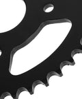 Close-up of Rear Sprocket Gear With Bore And Pitch For Dirt Bike And Electric Scooter Replacement showing teeth and bolt holes.