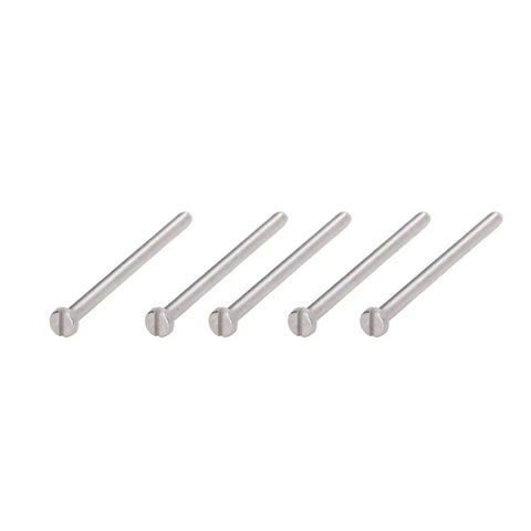 Heavy Duty M3 Cheese Head Slotted Screws Crafted From Premium A2 70 Stainless Steel Fasteners, five 20mm screws with slotted heads.