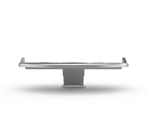 Front view of Roccbox Oven Mantel With Air Vented Stainless Steel Shelf Expands Your Outdoor Kitchen Setup By Giving Over 70 Square Inches Of Extra Space And A Safer Easier Cooking Workflow For Roccbox Oven Only