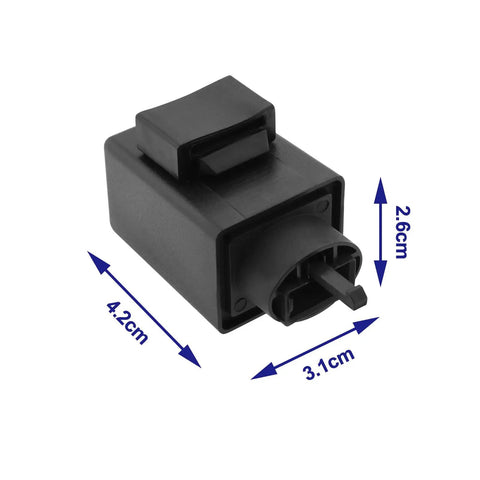 Honda 3 Pin LED Indicator Flasher Relay Two Pack, showing dimensions of 4.2cm x 3.1cm x 2.6cm