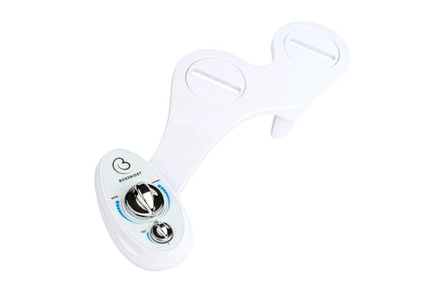 White And Blue Bidet Attachment For Toilet Seat With Dual Nozzles Self Cleaning Non Electric Water Sprayer Three Wash Modes