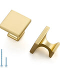 Premium Brushed Gold Cabinet Handles Zinc Alloy Drawer Pulls Modern Arched Kitchen Hardware Single Hole Five Pack detail view