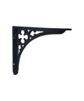 Built Different Set Of 2 Heavy Duty Cast Iron Shelf Brackets Wall Mounted L Corner Supports 8x7 Inch with decorative cutouts.
