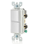 Decora Single Pole AC Combination Switch 15 Amp 120/277 Volt Commercial Grade Grounding 5634-W White in side view