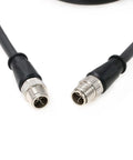 M12 X Code 8-Pin Male To Male Ethernet Cable Cat7e Gigabit Shielded IP67 Waterproof connectors visible