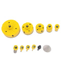 Premium 10 Pcs Diamond Core Drill Bit Set With Heavy Duty Hole Saw Kit In Yellow For Cutting Tile Granite Marble And Stone Smooth And Fast.