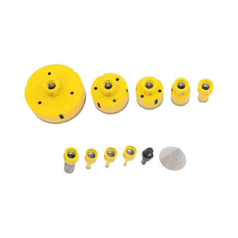 Premium 10 Pcs Diamond Core Drill Bit Set With Heavy Duty Hole Saw Kit In Yellow For Cutting Tile Granite Marble And Stone Smooth And Fast.