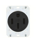 Industrial Grade 50 Amp NEMA 14 50 Receptacle Black Heavy Duty Power Outlet With Single Flush Mount 3 Pole 4 Wire Grounding 125 250V Made In USA