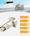 14mm Universal Motorcycle Quick Release Fairing Bolts With Clips, Quarter Turn Fasteners, close-up of durable silver iron stud.