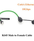 Profinet RJ45 Extension Cable 10Gbps Cat6A Shielded Gear To Female Flush Panel Mount IP67 Waterproof 0.3m displayed on white background