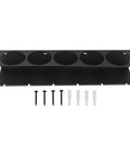 Top Notch Wall Mount Storage Rack For Spray Bottles And Pneumatic Gear Carbon Steel Garage Organizer with five holes and screws included.