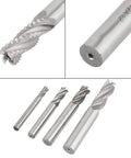Roughing End Mills Set Of 4 High Speed Steel Milling Cutters For CNC Router Bits With Four Flutes Ideal For Slot Milling Hole Cutting