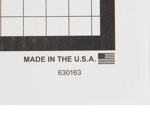Label showing 'MADE IN THE U.S.A.' with an American flag and number 630163
