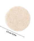 Close-up of a 2.5 cm wool felt wheel from the 120-Piece Wool Felt Polishing Kit With Shank Buffing Wheels For Rotary Tools And Drills.