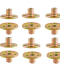 1/4-20 Brad Hole Tee Nut For Wood Furniture, 3-Hole Iron Plate T Nut With Zinc Plated Carbon Steel Round Base, 12 Pack