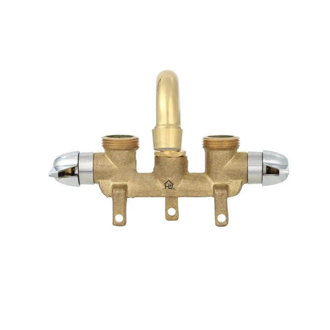 Two Handle Laundry Faucet With 7 Inch Rough Brass Swivel Spout Drip Free No Fuss Quarter Turn Valve Garden Hose Connection