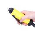Compact Mini Angle Pneumatic Grinder Portable Air Die Grinder held in hand, showcasing yellow zinc housing and ergonomic design.