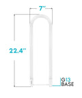 U Bend LED Tube Light T8 T12 18W 2000 Lumens 3000K Soft White Fluorescent Tube Replacement G13 Base dimensions shown