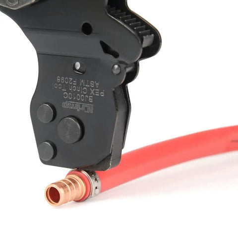 One Hand Ratchet PEX Cinch Clamp Tool For Stainless Steel Clamp Rings Clamps 3/8, 1/2, 5/8, 3/4, 1 Inch PEX Tubing Easy Operation With Holster Secure Pinch Clamp Fastening For Plumbing