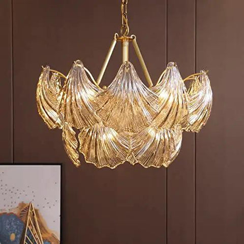 Modern Gold Steel Led Pendant Light Featuring Polished Cyan Crystals Dimmable Round Ceiling Lamp For Living Room Sleek Fixture with intricate glass details.