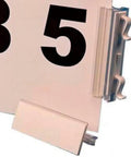 No Sweat Warehouse Setup Featuring Hella Durable Self Adhesive Aisle Signs 8 By 11 Inches In Clean White 10 Pack showing bold numbers.