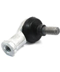 Badass Sq8rs L Shape Rod End Bearing With 8mm Dual Threads Heavy Duty Mechanical Ball Joint For Car Suspension And Custom Builds Rock Solid Build Quality Any Mechanic Will Love displayed from a side angle, showing threaded pivot and rubber seal.
