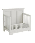 Toddler Bed Guard Rail For Convertible Cribs, Solid Wood With Textured White Finish, Durable Safety Guard