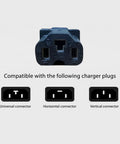 Image of compatible charger plugs for Crush Range Anxiety With This Slick Solar Generator Range Extender That Smoothly Boosts Your Ride Converting Low Voltage To High Voltage Efficient EV Battery Booster Featuring Dual Cooling Fans For Outdoor Trips 12V 125V.