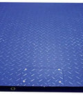 Heavy Duty Platform Scale With 10000 Pound Capacity And Diamond Plate Top, blue steel surface with digital display for pallet weighing.